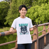 White Tshirt/Sweatshirt with design featuring a wolf.