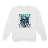 White Tshirt/Sweatshirt with design featuring a wolf.